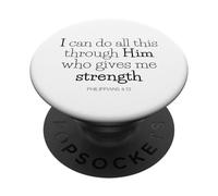 extraits de la Bible - Tout Passe par Le Christ (Philippiens 4:13) PopSockets PopGrip Adhésif