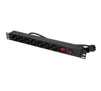 Extralink 19\" 1U 7 SOCKET EU TYPE POWER PDU WITH SWITCH PDU 7-EU Bloc d'alimentation