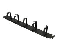 EXTRALINK Gestion des câbles - Noir - Gestion des câbles pour Rack de 19" - en Acier de qualité supérieure - Accessoire d'armoire réseau Parfait - 5 Supports métalliques - Capacité du Rack : 1U