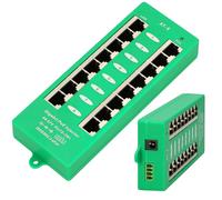 Extralink Injecteur PoE 8 ports GIGABIT 802.3AT/AF Mode A, y compris câble, Fast Ethernet, protection contre les courts-circuits et les surtensions, deux ports RJ-45, adaptateur PoE, injecteur PoE