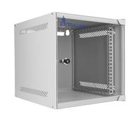 Extralink Baie de Brassage 10 Pouces 6U - Armoire réseau 310mm de Profondeur pour Montage Mural ou au Sol - 180° Ouverture - Charge admissible 30kg, pour Réseau Domestique & Appareils IT, Gris