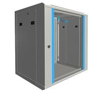 Extralink Baie de Brassage 19 Pouces 12U - Armoire réseau 450mm de Profondeur pour Montage Mural ou au Sol, Charge admissible 60kg, Porte en Verre trempé, Ouverture Frontale et arrière, Gris