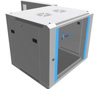 Extralink Baie de Brassage 19 Pouces 12U - Armoire réseau 600mm de Profondeur pour Montage Mural ou au Sol, Charge admissible 60kg, Porte en Verre trempé, Ouverture Frontale et arrière, Gris