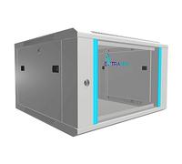 Extralink Baie de Brassage 19 Pouces 6U - Armoire réseau 450mm de Profondeur pour Montage Mural ou au Sol, Charge admissible 60kg, Porte en Verre trempé, Ouverture Frontale et arrière, Gris