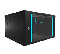Extralink Baie de Brassage 19 Pouces 6U - Armoire réseau 450mm de Profondeur pour Montage Mural ou au Sol, Charge admissible 60kg, Porte en Verre trempé, Ouverture Frontale et arrière, Noir