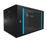 Extralink Baie de Brassage 19 Pouces 6U - Armoire réseau 600mm de Profondeur pour Montage Mural ou au Sol, Charge admissible 100kg, Porte en Verre trempé, Ouverture Frontale et arrière, Noir