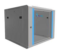 Extralink Baie de Brassage 19 Pouces 9U Armoire Murale 600 mm 60 kg Gris | Baie informatique à porte en verre trempé verrouillable, parois latérales amovibles, emplacements ventilateurs, passe-câbles