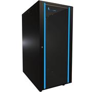 Extralink Baie de Brassage Rack 19 Pouces 27U 600x1000 - Autoportante, Panneaux Latéraux Amovibles, Verre Trempé - à Monter Soi-Même - pour Commutateurs, Onduleurs et Serveurs - Noire