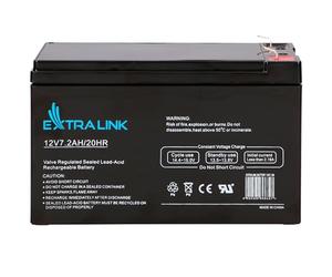 Extralink Batterie AGM 12V 7Ah - Batterie Decharge Lente sans Entretien, Anti-Fuite, Deep Cycle - Batterie Solaire, Camping-Car, UPS, Système Autonome, Alimentation de Secours