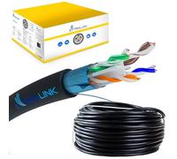 EXTRALINK Câble Ethernet CAT6 25M pour extérieur, câble réseau LAN - 100% cuivre, blindé F/UTP, compatible PoE, résistant aux UV, avec gaine extérieure en PE durable et résistante aux intempéries
