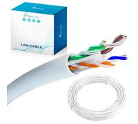 EXTRALINK Câble Ethernet CAT6 50M vers l'intérieur, câble réseau LAN - 100% cuivre, blindé U/UTP, compatible PoE, résistant aux UV, avec gaine extérieure en PE durable et résistante aux intempéries