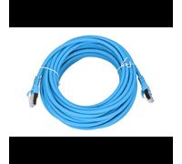 Extralink Cordon de Brassage Cat.6A S/FTP 10m, 10 Gigabit Ethernet, Cuivre AWG26, LSZH, Connecteurs RJ45 Mâle, Blindé Or, Bleu, Diamètre 6mm