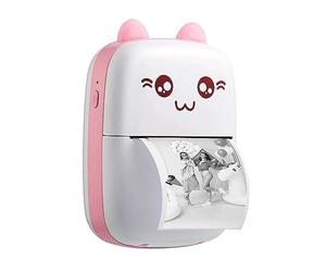 EXTRALINK EPP-001 Imprimante Rose,Imprimante Thermique, Mini Imprimante Bluetooth, USB-C,1200 mAh,210 DPI, Imprimante d'étiquettes de Poche, Compatible avec Android et iOS,Imprimante Photo Portable