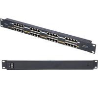 16 Port Passive PoE Injector 12v~48V DC, 650mA Max, 10/100Mbps, Rack 19" Panel