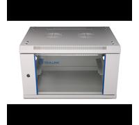 Extralink EX.8567 - Armoire Rack Murale 6U 600x600 Gris - Acier & Verre Trempé, Charge 30kg, Rails 19", Panneaux Amovibles, Verrouillage à Clé