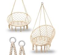 Extralink Fauteuil suspendu sans armature de style bohème - Fauteuil suspendu pour l'extérieur et l'intérieur pour adultes et enfants jusqu'à 120 kg - Diamètre : 80 cm - Balançoire suspendue