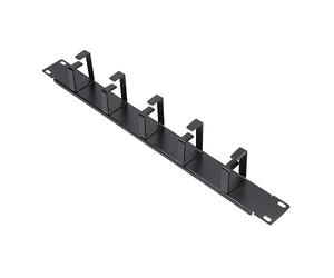 EXTRALINK Gestion des câbles - Noir - Gestion des câbles pour Rack de 19" - en Acier de qualité supérieure - Accessoire d'armoire réseau Parfait - 5 Supports métalliques - Capacité du Rack : 1U