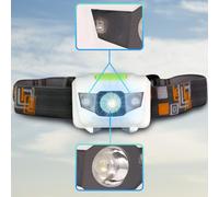 EXTRALINK High Power 3W, 100 lumens, 4 modes de travail de, 3 piles AAA, ABS et PS 12 heures de fonctionnement continu, lampe de poche pour la tête, lampe frontale pour le camping, le vélo, etc.