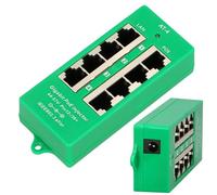 Extralink Injecteur PoE 4 ports GIGABIT 802.3AT/AF Mode A, y compris câble, Fast Ethernet, protection contre les courts-circuits et les surtensions, deux ports RJ-45, adaptateur PoE, injecteur PoE