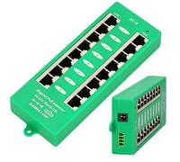 Extralink Injecteur PoE 8 ports GIGABIT 802.3AT/AF Mode A, y compris câble, Fast Ethernet, protection contre les courts-circuits et les surtensions, deux ports RJ-45, adaptateur PoE, injecteur PoE