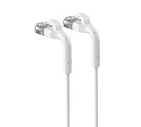 Extralink Kat.6A U/FTP 0.5m 1Gbps Blanc | Câble de raccordement LAN | Câble réseau en cuivre, terminaison angulaire