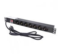 EXTRALINK Multiprise 7 Prises 1U - Schuko, PDU - avec Interrupteur, 16A 4000W, câble 2 m - Protection Contre Les Surtensions - multiprise encastrable pour Rack Serveur/Baie Informatique