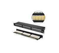 EXTRALINK Panneau de brassage CAT5E STP modulaire 19 pouces, 24 ports RJ45, rack 1U, panneau de brassage, réseau, montage en rack 19", compatible avec armoire de serveur, armoire réseau