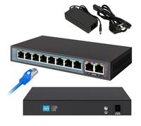 Extralink Perses 8 ports PoE PoE+ 1000 Mbps Switch Gigabit ports 20Gbps Throughput Power 4 switching modes Smart Plug and Play power mode Power for cameras up to 250 meters 96W