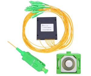 EXTRALINK Répartiteur LAN SC/APC 1:8 PLC Câble optique 2,0 mm 1,5 m G657A Module ABS Répartiteur Ethernet Répartiteur LAN Câble optique Répartiteur de fibre optique pour réseaux FTTH