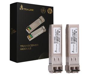 Extralink SFP+ 10G Pack de 2, Module émetteur-récepteur 10Gbps 850nm Multimode (MM) 300m, Réf: EX.30491, Consommation 1W, 0°C à 70°C