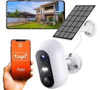 EXTRALINK Smart Life SolarEye Camera Surveillance WiFi exterieure sans Fil, Full HD, 1080p, IP54, 5200 mAh Akku, WiFi Caméra, Micro SD, Camera Colaire, Interphone bidirectionnel, Application