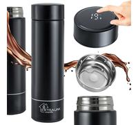 Extralink Thermo Mug Smart Travel Mug Noir avec affichage LED, Noir, Acier inoxydable, Acier inoxydable, Plastique, Café, Jus, Thé, 12 h