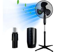 EXTRALINK Ventilateur sur pied 45W Ø40 cm - 3 vitesses, Fan avec oscillation horizontale, Inclinaison et hauteur réglables - Design noir moderne pour chambre, salon, bureau, maison