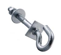 Extralink Vis à Crochet M16 16x200 mm, Pièce de Remplacement Non Originale pour Supports d’Ancrage, Crochet à Visser en Acier Argenté, Poteaux, Poutres en Bois, Murs et Réseaux FTTH