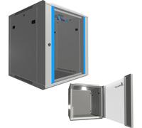 Extralink Wall rack 12U 600x600 gris porte en verre