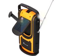 Extralnik Radio Solaire&Radio Manivelle Avec Powerbank 6000Mah,6 Modes De Charge,Usb C,Lampe De Poche&Lampe De Lecture,Alarme Sos,Équipement D'Urgence,Outdoor,Camping