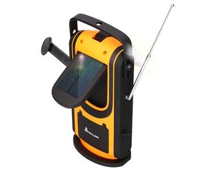 Extralnik Radio Solaire & Radio manivelle avec powerbank 6000mAh, 6 Modes de Charge, USB C, Lampe de Poche & Lampe de Lecture, Alarme SOS, équipement d'urgence, Outdoor, Camping