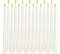 EXTRAPINS Lot de 12 bougies en spirale torsadées de 25,4 cm - Bougies longues blanches - Bougies pointues torsadées - Bougies décoratives pour dîner, fête, mariage