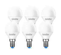 EXTRASTAR 6W Ampoule LED Culot E14 Globe G45, 570Lumen, Equivalent à Ampoule Traditionnelle46W, 6500K Blanc Froid, Non-Dimmable, Lot de 6