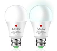 EXTRASTAR Ampoule LED Crepusculaire, Ampoules LED E27 Avec Capteur Crépusculaire Pour Extérieur Auto On/Off Ampoule, Non Détecteur de mouvement, 9W Blanc Froid 6500K, Lot de 2