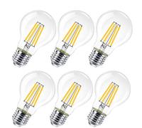 EXTRASTAR Ampoule LED E27, 8 W (équivalent 80 W), 800 LM, blanc chaud 2700 K, ampoules vintage A60 en verre transparent, Non-Dimmable, Lot de 6