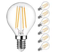 EXTRASTAR Ampoule LED Filament E14 G45, 6W Equivalente à Ampoule Traditionnelle Vintage 57W, Blanc Chaud 750Lm 2700K, Non Dimmable, Lot de 6