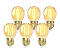 EXTRASTAR Ampoule LED Filament E27 G45, 6W Equivalente à Ampoule Traditionnelle Vintage 44W, Blanc Chaud 540Lm 2200K, Non Dimmable, Lot de 6.