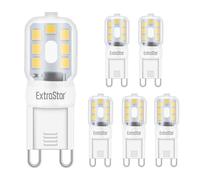 EXTRASTAR Ampoule LED G9 2,5 W, équivalent à 20 W, ampoules LED G9 Blanc Chaud 3000 K, Non-Dimmable, Lot de 6