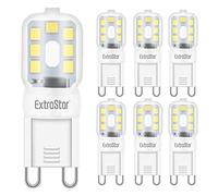 EXTRASTAR Ampoule LED G9 2,5 W, équivalent à 20 W, ampoules LED G9 Blanc Froid 6500 K, Non-Dimmable, Lot de 6