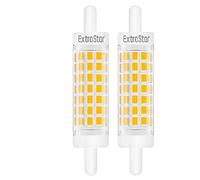 EXTRASTAR Ampoule LED R7s 78mm 5W équivalent à 40W, Lumière Blanc Chaud 3000K, 500LM avec Large Angle de Faisceau 360° Non-Dimmable, Lot de 2