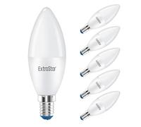 EXTRASTAR Ampoules Bougie à LED E14 C37, 6W, équivalent à une ampoules traditionnelle 48W, 510lm, blanc chaud 3000K, Non Dimmable, Lot de 6
