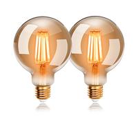 EXTRASTAR Ampoules LED 4W Edison Vintage G80, Blanc Chaud 2200K E27, 4W Equivalent à 40W, Ampoule Rétro à Filament, Rétro Antique Lampe décorative, Non-Dimmable, Lot de 2