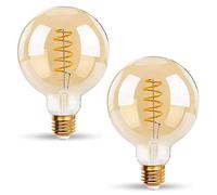 EXTRASTAR Ampoules LED 6W Edison Vintage G80, Blanc Chaud 2200K E27, Equivalent à Ampoule Traditionnelle 48W, Ampoule Rétro à Filament, Rétro Antique Lampe décorative, Non-Dimmable, Lot de 2