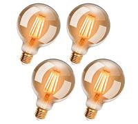 EXTRASTAR Ampoules LED Edison Vintage G95 E27, 6W, Blanc Chaud 2200K, Ampoule Rétro à Filament, Equivalent à Ampoule Traditionnelle 54W, Non-Dimmable, Lot de 4